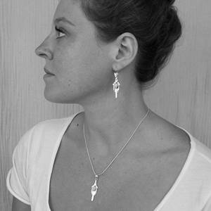 สร้อยคอเงิน925แฮนด์เมดสำหรับผู้หญิงอัญมณีเปลือกหอยเป๋าฮื้อทรงเรขาคณิตหรูหรา14K ชุบทองสไตล์คลาสสิกของขวัญแต่งงาน - Product Image 2