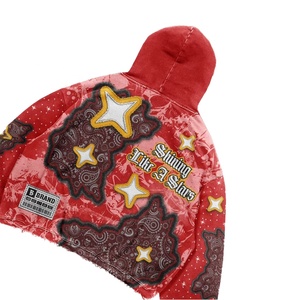 Y2K Outdoorwear Vintage Fashion Down Shoulder <b>Tie</b> Dye Embroidery Hoodie and Jogger Set Adults Winter Sweatsuit Oem Clothing - Product Image 3