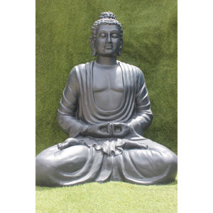Statue de Bouddha assis en résine de marque KNT, 4 pieds, finition lisse classique, pour intérieur et extérieur, décoration religieuse et d'amour pour la maison, vente en gros - Product Image 1