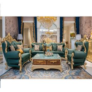 Ensemble de canapés Chesterfield de style turc impérial, tissu gonflable de qualité supérieure, taille et couleur personnalisables, bois de teck, canapé de salon - Product Image 1