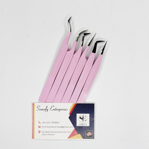 แหนบขนตาสแตนเลสแบบแข็งพร้อมปลายโค้งไฟเบอร์ผลิตภัณฑ์ขายส่งแบบยั่งยืน - Product Image 3