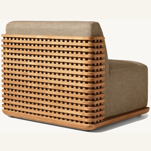 Canapé en teck de style moderne pour une personne, pour usage extérieur, avec mousse douce et durable - Product Image 2