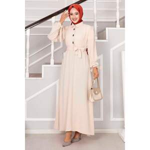 Vestido Hijab elegante de verano con diseño de piedra medio abotonado para niños y niñas tela Abaya de lujo al por mayor para Mujeres Musulmanas - Product Image 3