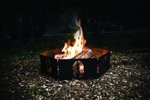 Portable Wood Burning New Upgrade High Temperature Modern <b>Camping</b> Resistant Metal <b>Fire</b> <b>Pit</b> Ring for Outdoor Use - Product Image 5