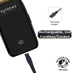 Tondeuse à cheveux électrique rechargeable noire, rasoir rotatif à double lame lavable pour le visage, le corps et la barbe, de fabrication allemande - Product Image 5