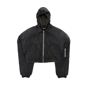 แจ็คเก็ตบอมเบอร์ผ้าแคนวาสหนาคุณภาพสูงสำหรับทุกเพศ  ปักโลโก้ตามสั่ง  ตกแต่งด้วยงานปักด้านหน้า  ขายส่งสำหรับฤดูหนาว - Product Image 1