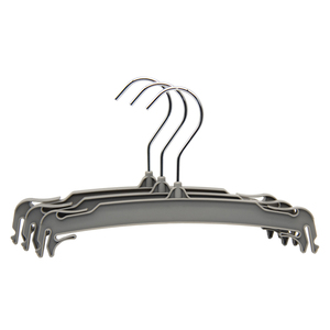New Arrive Recycled Grey Plastic Pants Hangers with Ridged Clips