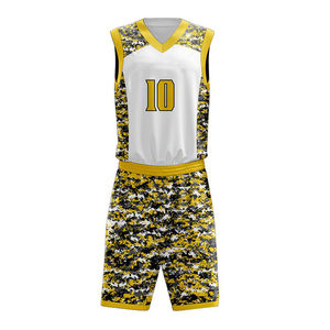 Uniforme de baloncesto antiarrugas hecho de poliéster de material duradero fabricado profesional para hombres - Product Image 1