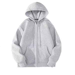 Sudadera con capucha para hombre con estampado personalizado, sudadera de talla grande de alta calidad, sudaderas holgadas con cremallera de color sólido - Product Image 6