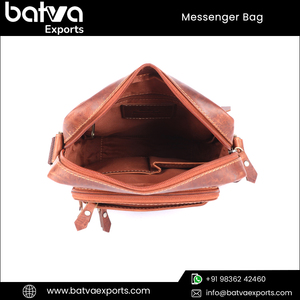 Factory Direct Sale New Attractive Pattern Highest Selling <b>Men</b> Genuine Leather <b>Messenger</b> <b>Bag</b> From Indian Manufacturer - Product Image 4