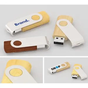 Gadget Personalizzati USB Twister in Legno Rotante - Product Image 1