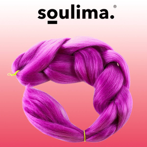 ผมเปียสังเคราะห์สีม่วงสีที่สง่างามสำหรับอุปกรณ์ดัดผม - Product Image 2