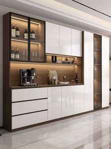 Modern Grey Modular Kitchen With Wooden Accent Panel LED <b>Lighting</b> And <b>Smart</b> Storage Design For Contemporary <b>Homes</b> - Product Image 3