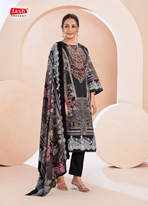 Conjunto de Material para Vestido de Gasa para Mujer, Estampado Digital, Poliéster/Algodón, Línea A, Hasta la Rodilla, India, Pakistán, Fiesta, Festival, Oficina - Product Image 3