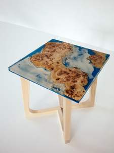 TABLE EN RÉSINE EPOXY RONDE EN BOIS POUR SALLE À MANGER Meubles Table de rivière en bois et résine pour bureau à domicile - Product Image 3