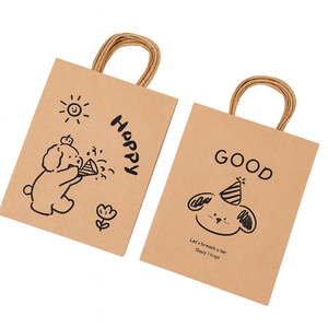 <b>Paper</b> <b>Bag</b> with Handles Custom Printed Your Own Logo for Restaurant Catering Food Take Out Takeaway Togo Packaging Kraft Brown - Product Image 2