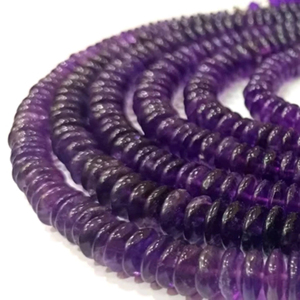 Améthyste naturelle coupe allemande lisse 6 à 9mm perles graduées meilleure qualité perles brin 16 pouces de long prix de gros - Product Image 1