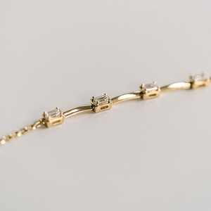 3.50 Ct E VS1 Emerald Cut Lab Grown Diamond 14K Gold Necklace Diamond Gold Women Gift Anniversary Necklace - Product Image 4