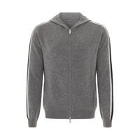 Sweat à capuche en cachemire pour homme certifié GCS, personnalisé, hiver, fermeture éclair intégrale, anti-plis, respirant, fermeture à boutons, manches longues
