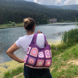 Women's Crochet <b>Bag</b> Knitted Shoulder <b>Crossbody</b> Handbags Aesthetic Shopping <b>Bag</b> Cute Purses Crocheted <b>Bag</b> OEM Made in Vietnam - Product Image 3