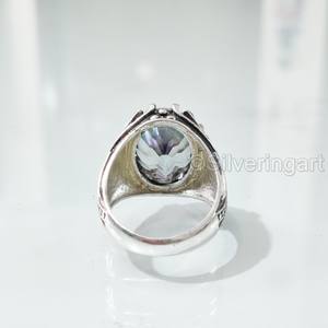 Nuevo Anillo Exclusivo para Hombre con Topacio Místico Natural, Piedra de Nacimiento de Noviembre, Joyería Árabe Navideña, Anillo de Plata de Ley 925 - Product Image 6