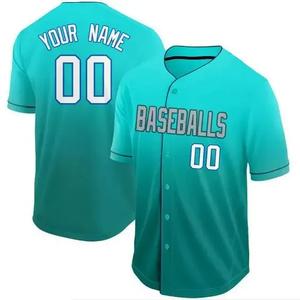 Wholesale Cheap New <b>Polyester</b> Baseball Jersey Breathable Sports Blank Jersey in Multiple Colours for Baseball League Wear - Product Image 5