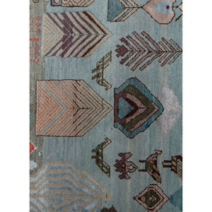 Tapis Manchaha en laine et soie de bambou noués à la main, 10 mm, rectangulaires, motif abstrait patchwork, technique artisanale pour la maison et les couloirs - Les-2801 - Product Image 3