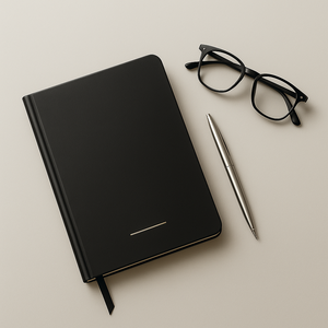 LABON Carnet de notes en cuir PU noir Minimal Gold Foil Line Hardcover Journal Elegant Soft Touch Blank Cover Office Writing Notebook - Product Image 4