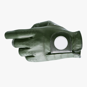 Guante de golf de piel de oveja Cabretta genuino para hombre, antideslizante, blanco, con logotipo personalizado, tela deportiva para mano izquierda - Product Image 3