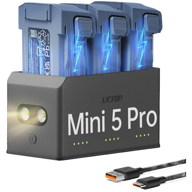 LKTOP LKTOP 100W Mini 5 Pro Parallel Charging Hub (2X Fast) for DJI Mini 5 Pro Drone Accessories Battery Charger