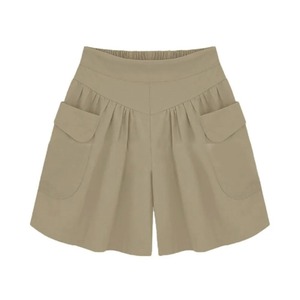 Short pour femme 2025 Pantalon pour femme grande taille Pantalon d'été en coton et lin Pantalon d'été solide avec poches - Product Image 2