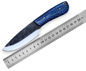 Couteau à lame fixe en acier à râpe de 8 pouces, fait à la main, qualité industrielle, pointe tombante, fourreau en cuir pour bois et crêpes, OEM, lame pleine, bushcraft, chasse - Product Image 1