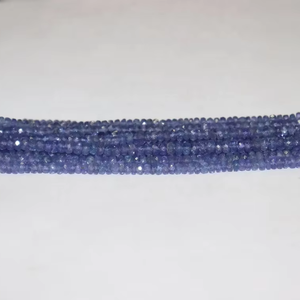 Wholesale 16-Inch Tanzanite Faceted Rondelle Beads 3-3.5mm Handmade Natural Gemstone Jewelry - Product Image 1