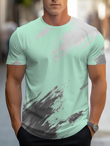Camiseta de Verano para Hombre, Personalizada, de Punto Sólido, Cuello en V, Manga Corta, Transpirable y de Secado Rápido, 100% Algodón, Moderna, para Exteriores - Product Image 3