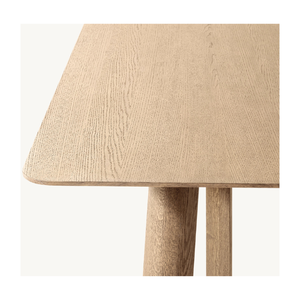 Mesa de comedor de madera maciza de teca geométrica moderna con base de madera para oficina en casa, apartamento, hotel y Villa - Product Image 3