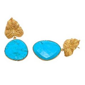 มาใหม่พลอยสีฟ้าคราม925เงินสเตอร์ลิงลูกแพร์รูปร่างต่างหู - Product Image 1