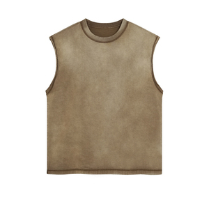 Débardeurs délavés à l'acide de rue surdimensionnés pour hommes personnalisés débardeurs respirants de mode d'été débardeurs débardeurs streetwear en coton 2025 - Product Image 4