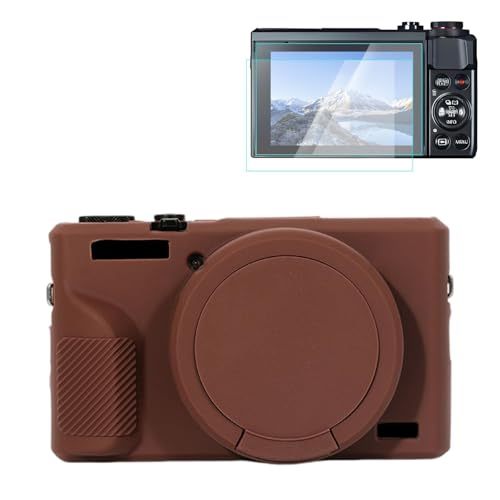 For Silicone Case for G7X Mark III with Screen Protective Film & Detachable Lens Cover