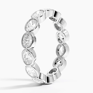 High Shine 10K Gold Eternity Band Lab Grown Oval Cut Diamond para bodas o celebraciones de aniversario Regalo de mujer - Product Image 2