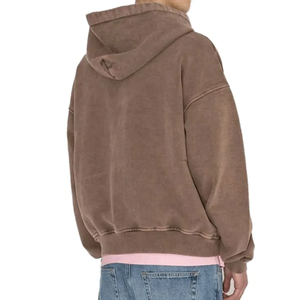 2025 Hot <b>Sale</b> Custom High Quality Vintage Gray French Terry Oversized 100% Cotton Heavyweight Acid <b>Wash</b> Distressed Men Hoodie - Product Image 6