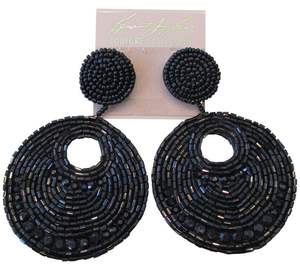 Pendientes bordados hechos a mano elegantes de moda para mujer, diseño elegante con cuentas, costura cruzada y manualidades - Product Image 3