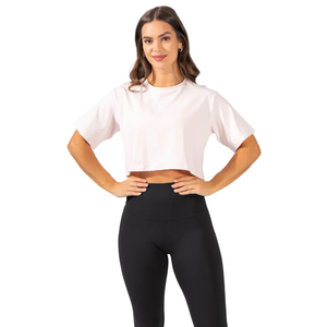 Hot Selling Summer Women Casual Slim Fitness Crop <b>Top</b> Comfortable Short T-Shirt Sexy Short Sleeves Breathable Soft O-Neck Solid - Product Image 1