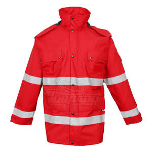 Chaqueta de invierno con capucha con material reflectante desmontable Protección DE SEGURIDAD multibolsillos para entornos de trabajo lluviosos - Product Image 5