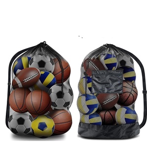 <span class=keywords><strong>Bolsa</strong></span> de malla de gran capacidad para almacenamiento de pelotas grandes, para rugby, fútbol, baloncesto, voleibol, fútbol americano, mochila de hombro con cubierta de malla, bolsas de malla engrosadas - Product Image 1