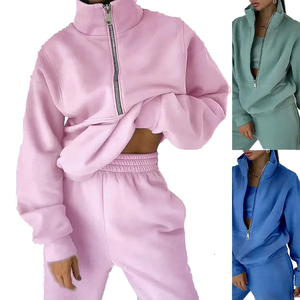 Ensemble décontracté confortable pour femmes, 2 pièces, sweat-shirt en molleton, vêtements de sport, streetwear, lavé, broderie personnalisée, grande taille - Product Image 3