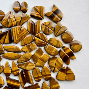 Lote al por Mayor de Cabujones de Ojo de Tigre de Primera Calidad, Pares Combinados, por Peso, con Diferentes Formas y Tamaños, para la Fabricación de Joyas - Product Image 1
