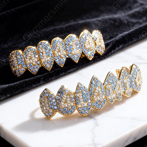 กริลล์เพชรโมอิสซาไนต์แบบกำหนดเอง VVS ประดับเพชรเต็มตัว เงินแท้ 925 สไตล์ฮิปฮอปสุดหรู สำหรับผู้ชายและผู้หญิง - Product Image 5