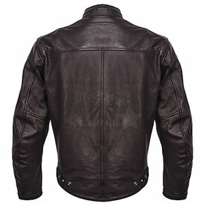 Chaqueta de Motociclista Personalizada con su Propio Logotipo, para Hombre, de Piel de Vaca, con Cuello Alto, Logotipo Frontal, Impermeable, para Uso Casual de Invierno - Product Image 2