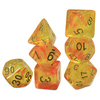 Ensemble de dés polyédriques DnD faits à la main en résine, 7 pièces, durables, écologiques, transparents, forme carrée, emballage en polybag