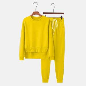 OEM nouvelle mode femmes survêtement manches longues survêtement logo personnalisé 100% coton respirant sweat avec pantalon de survêtement - Product Image 3